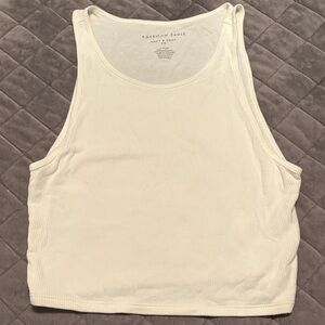 American Eagle Outfitters Cream Ribbed Tank